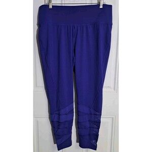 Livi Plus Size 18-20 Blue Legging Sheer Calf XL Active Sporty Athletic Layer Com